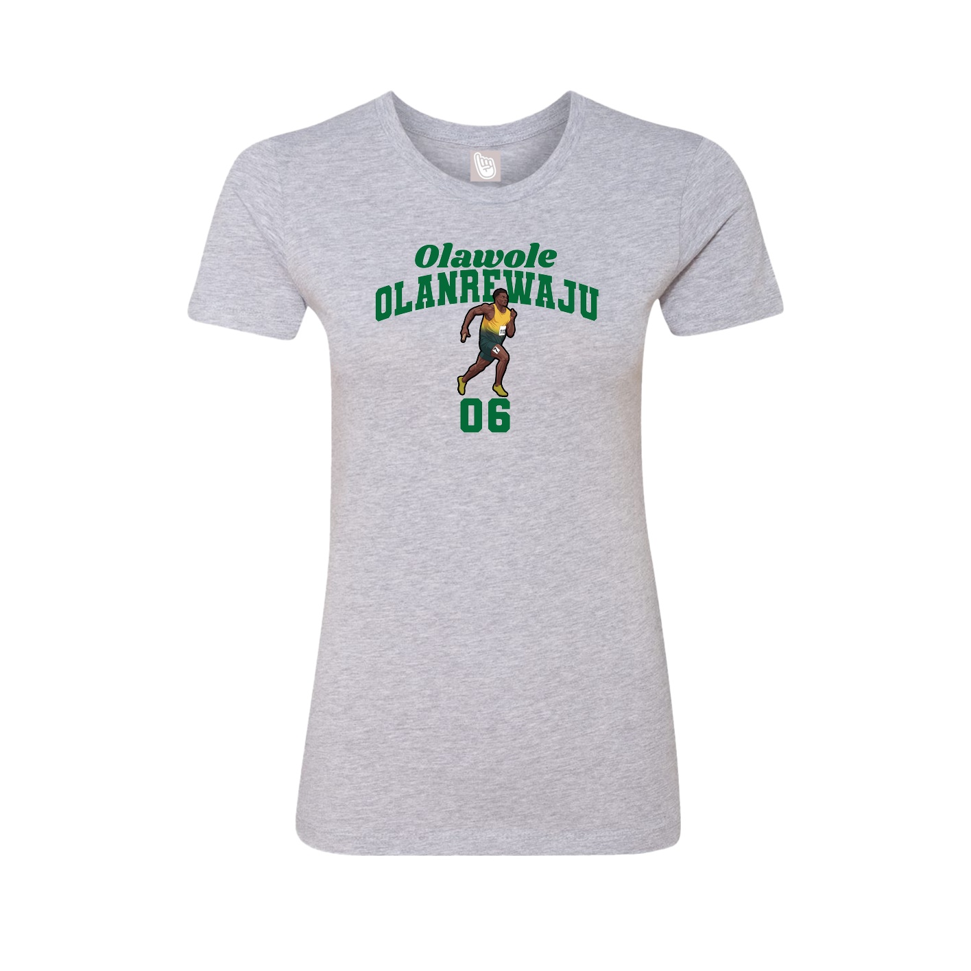 Fitted Women's Tee — Signature Arch in Grey