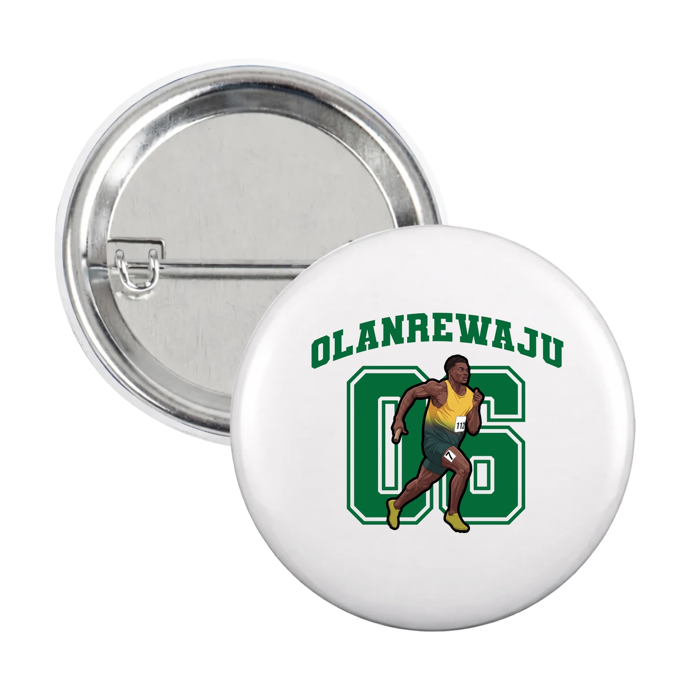 Game Day Button — Number in White