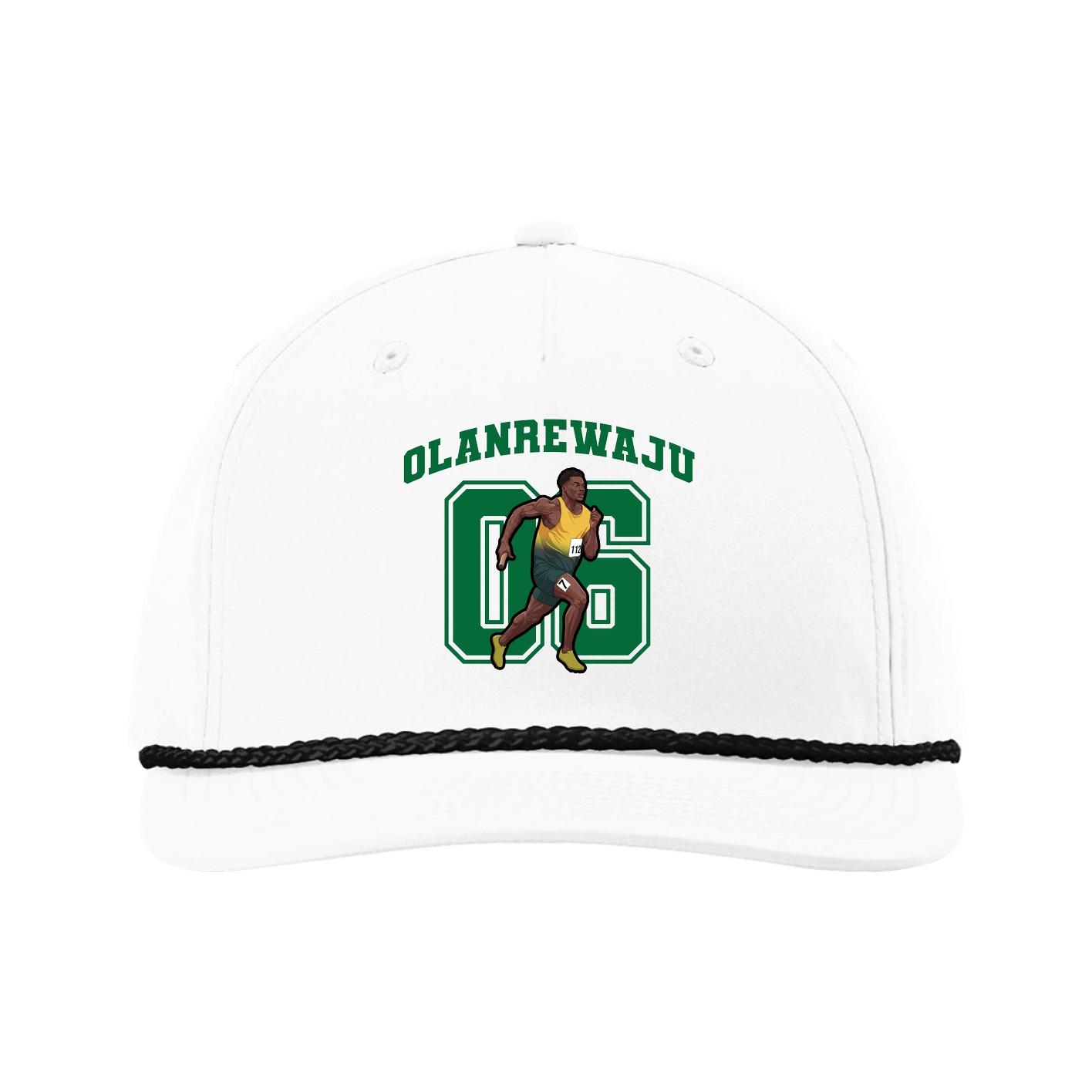 Five-Panel Classic Rope Cap — Number in White