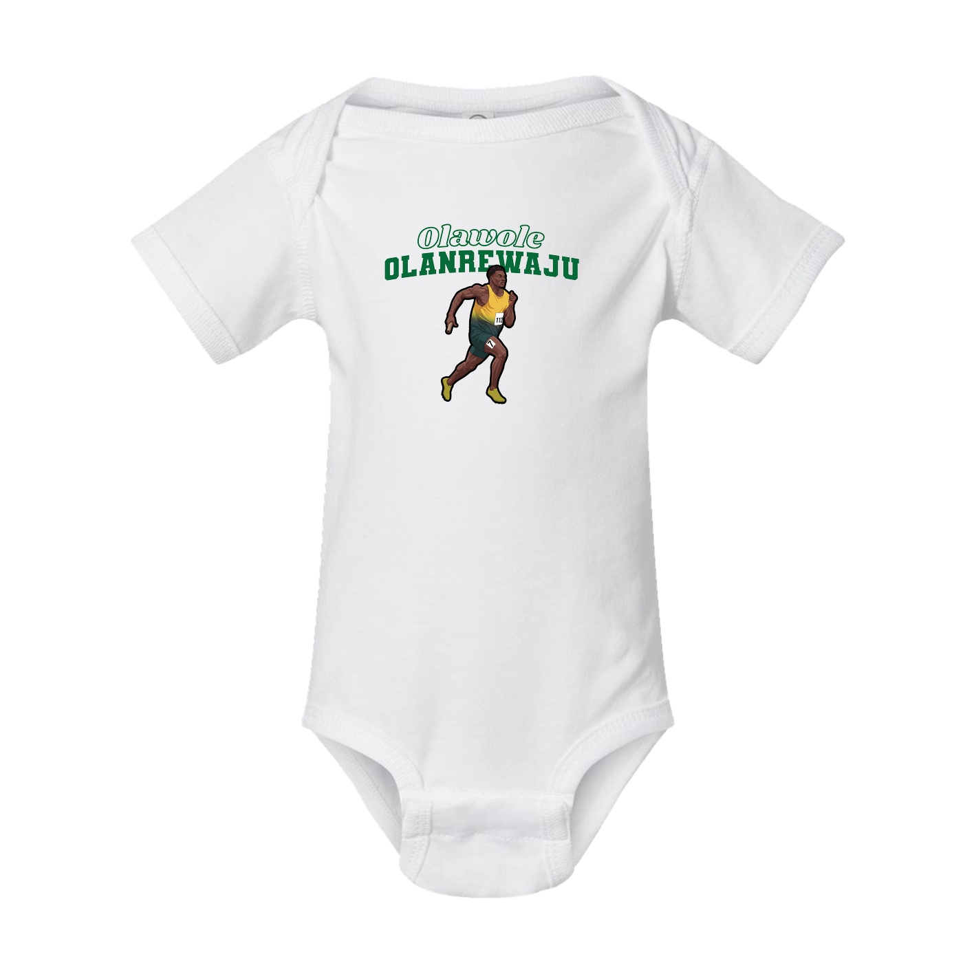 Baby Onesie — Name Arch in White