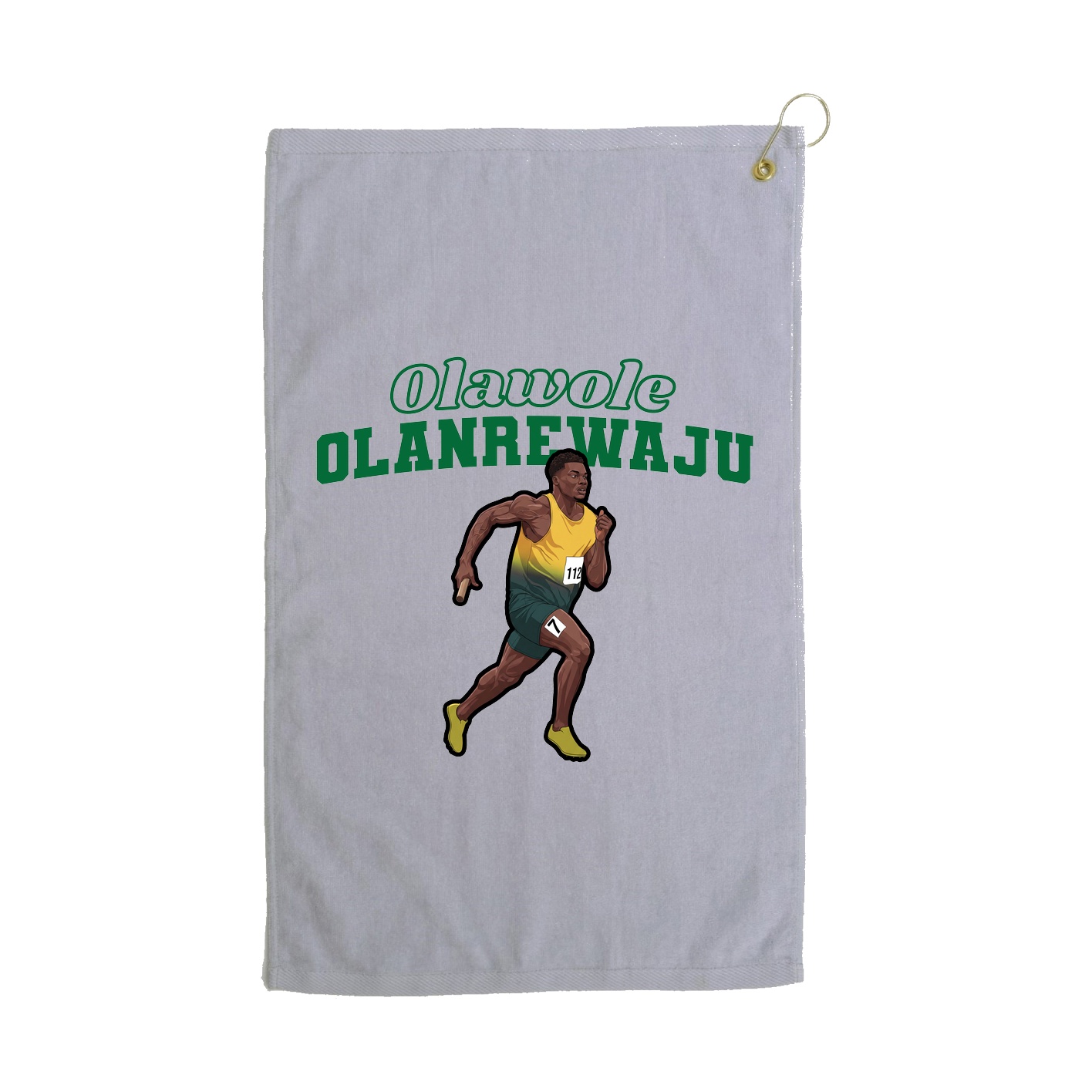 Golf Towel — Name Arch in Grey