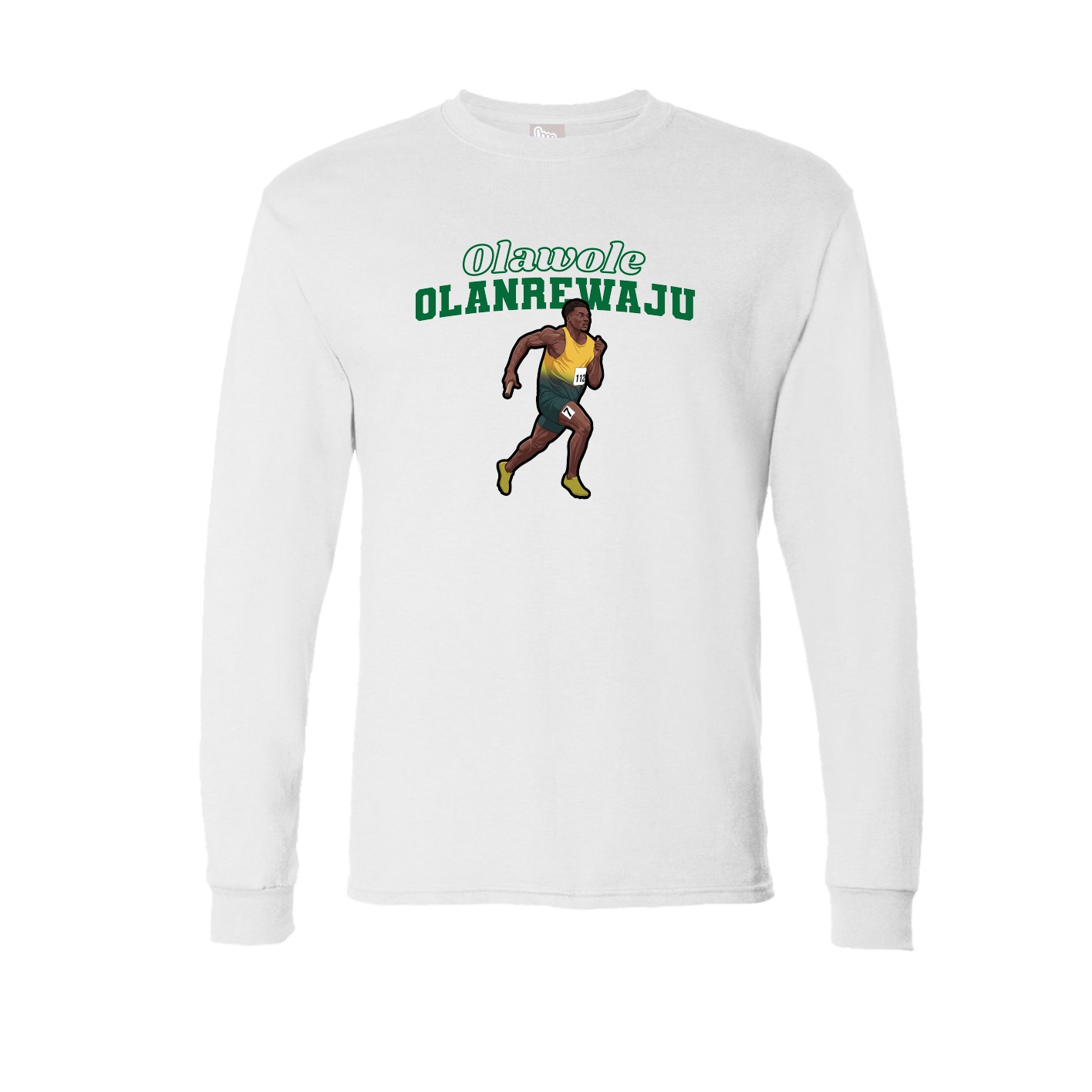 Long Sleeve Tee — Name Arch in White