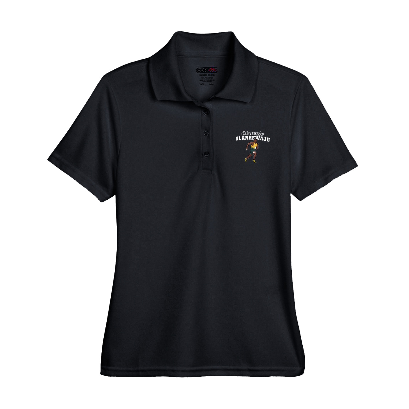 Womens Performance Polo — Name Arch in Black