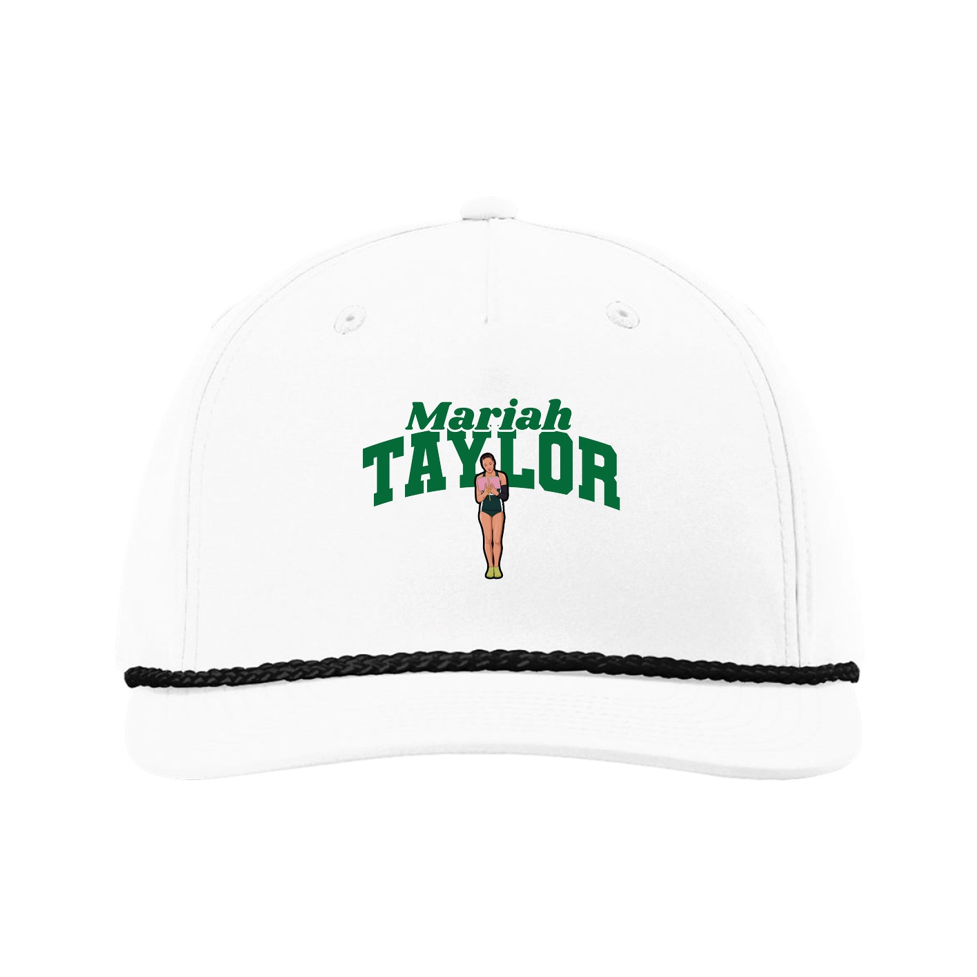 Five-Panel Classic Rope Cap — Signature Arch in White