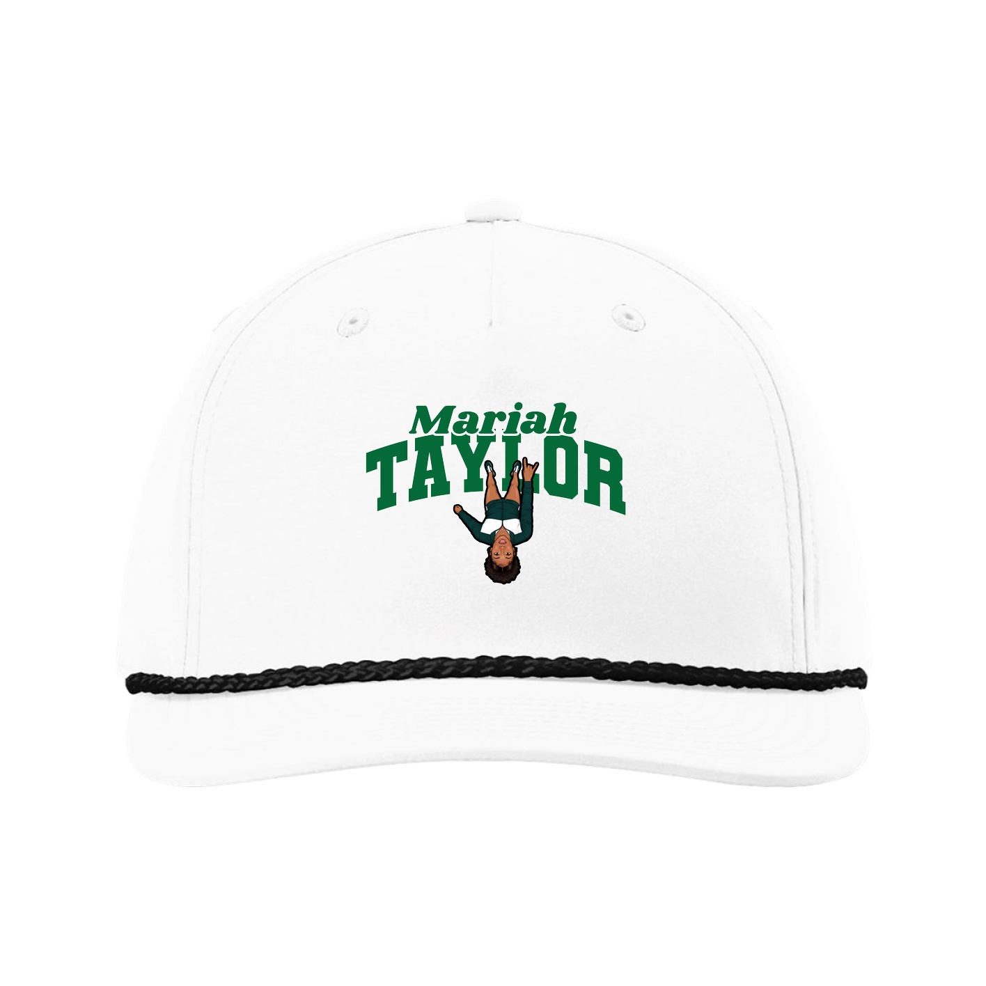 Five-Panel Classic Rope Cap — Signature Arch in White