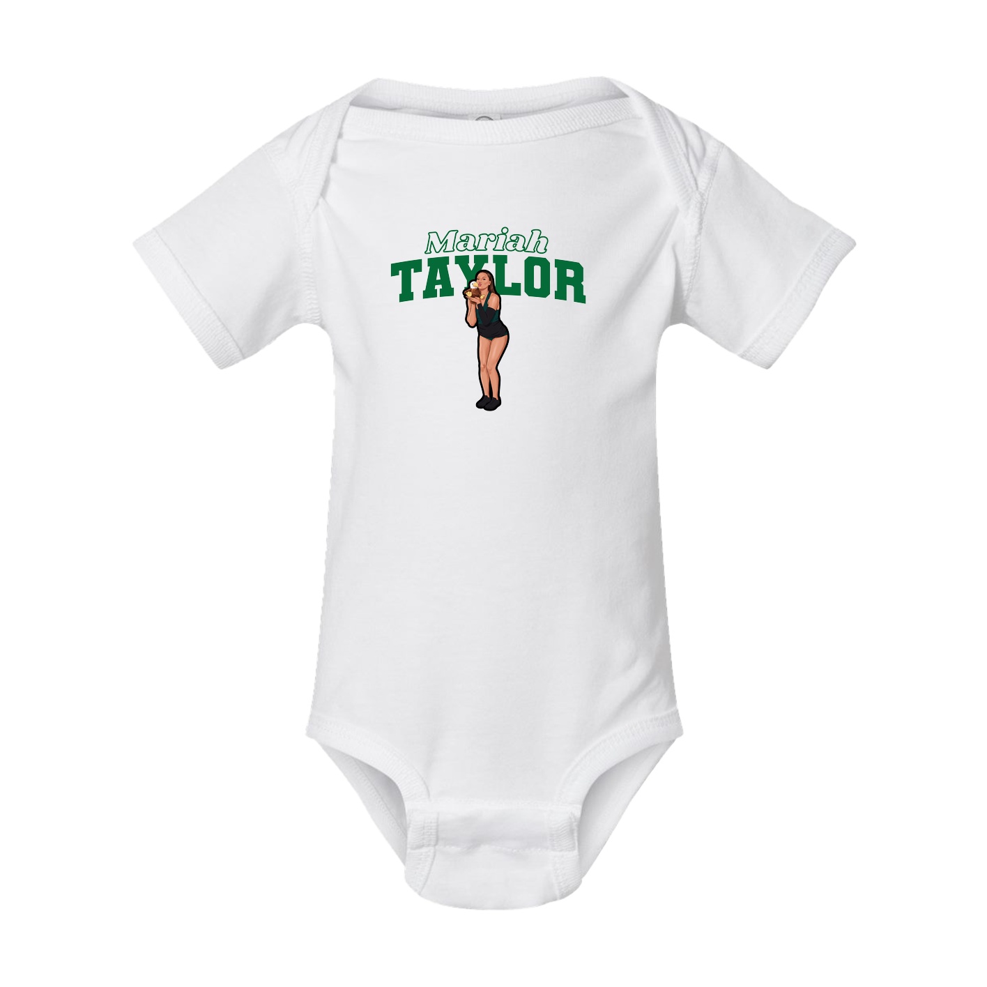 Baby Onesie — Name Arch in White
