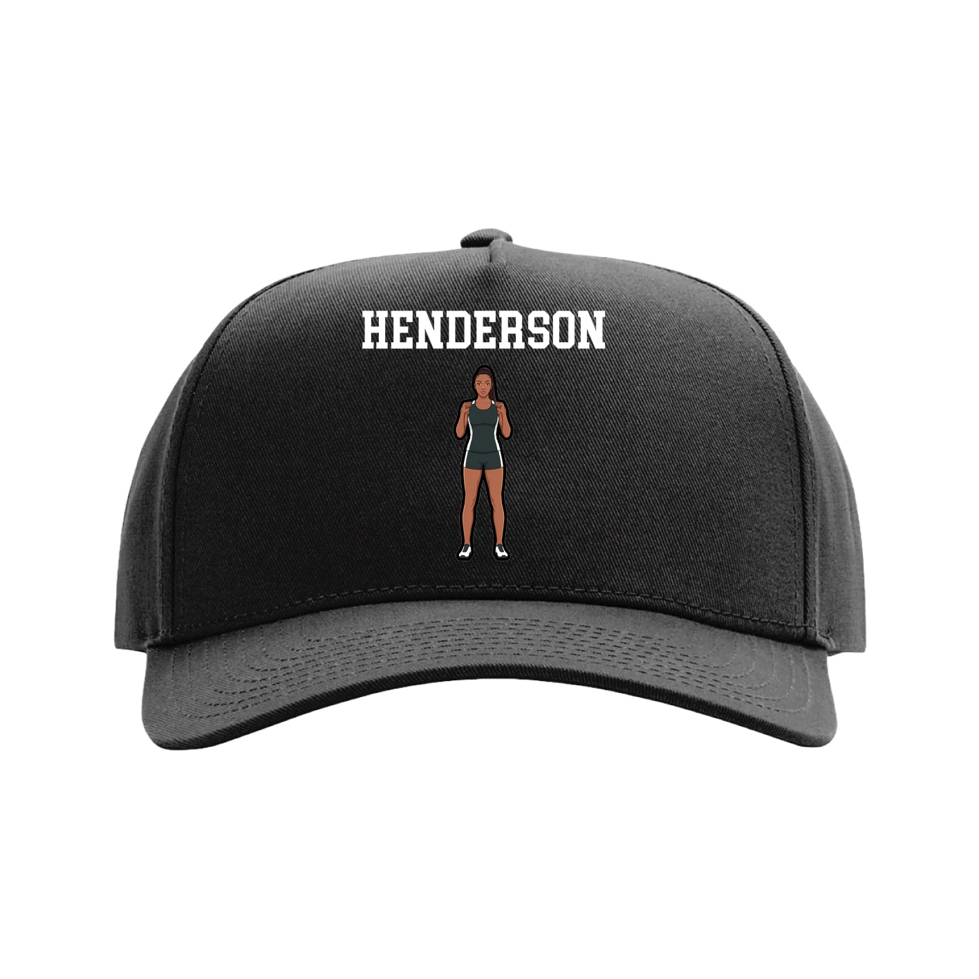 Full Fabric Five-Panel Champ Cap — Shirsey in Black