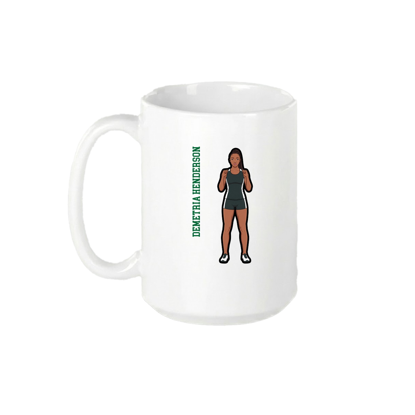 15oz Coffee Mug — Name Vertical in White
