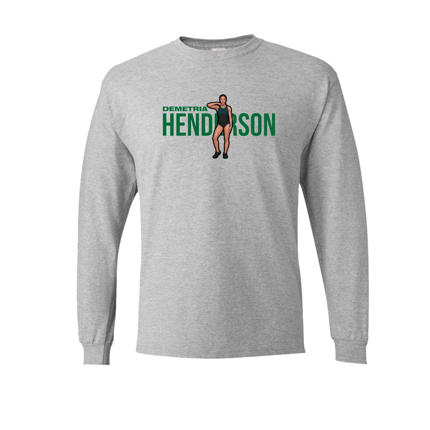 Long Sleeve Tee — Player Name in Grey