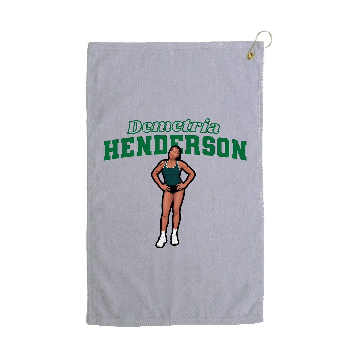 Golf Towel — Name Arch in Grey