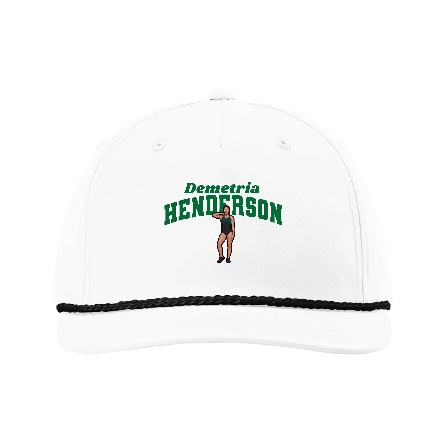 Five-Panel Classic Rope Cap — Signature Arch in White