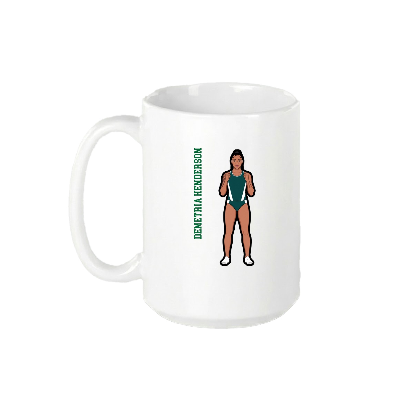 15oz Coffee Mug — Name Vertical in White