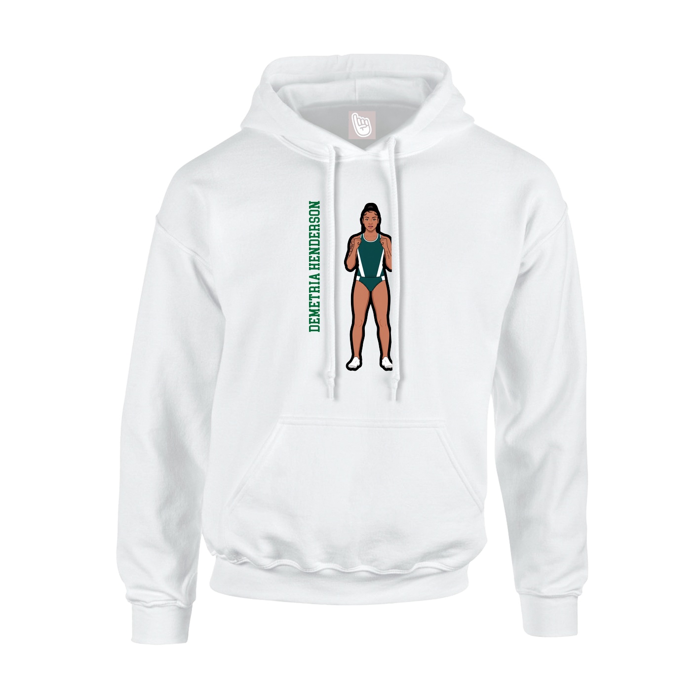 Youth Hoodie — Name Vertical in White