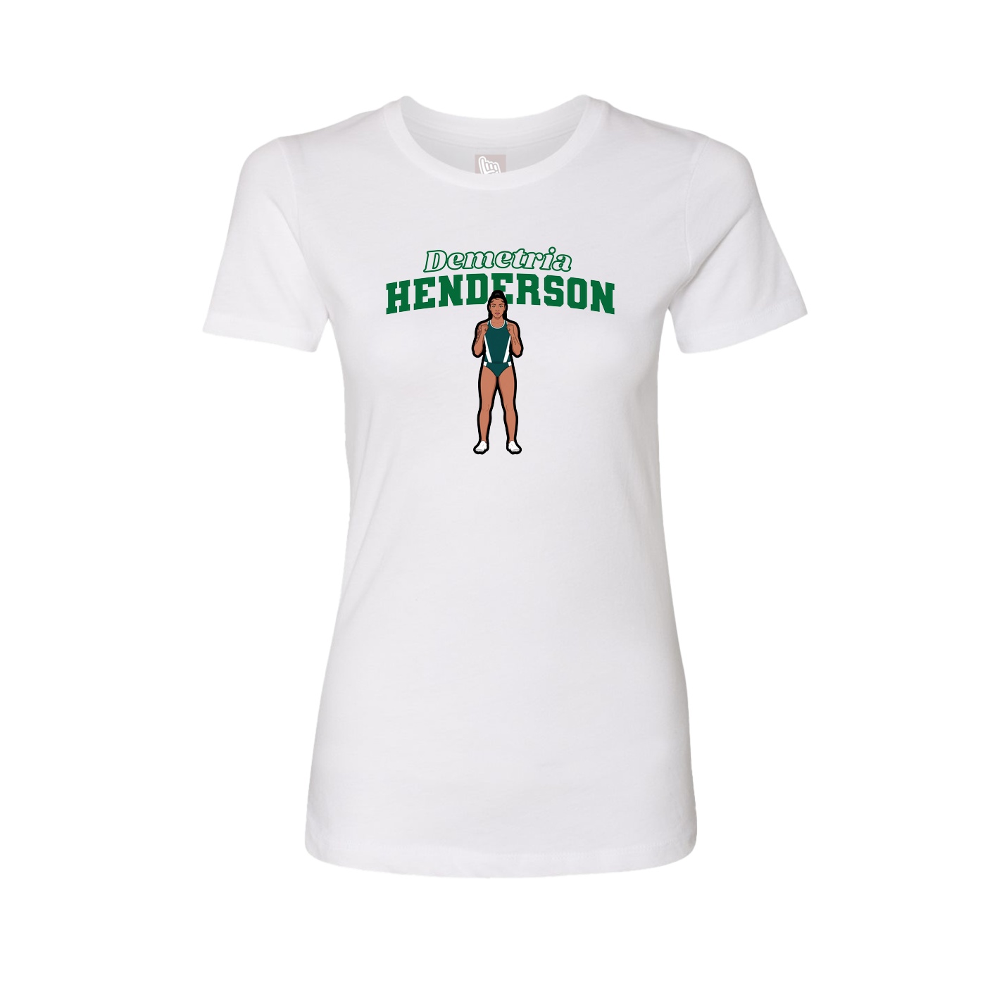 Fitted Women's Tee — Name Arch in White