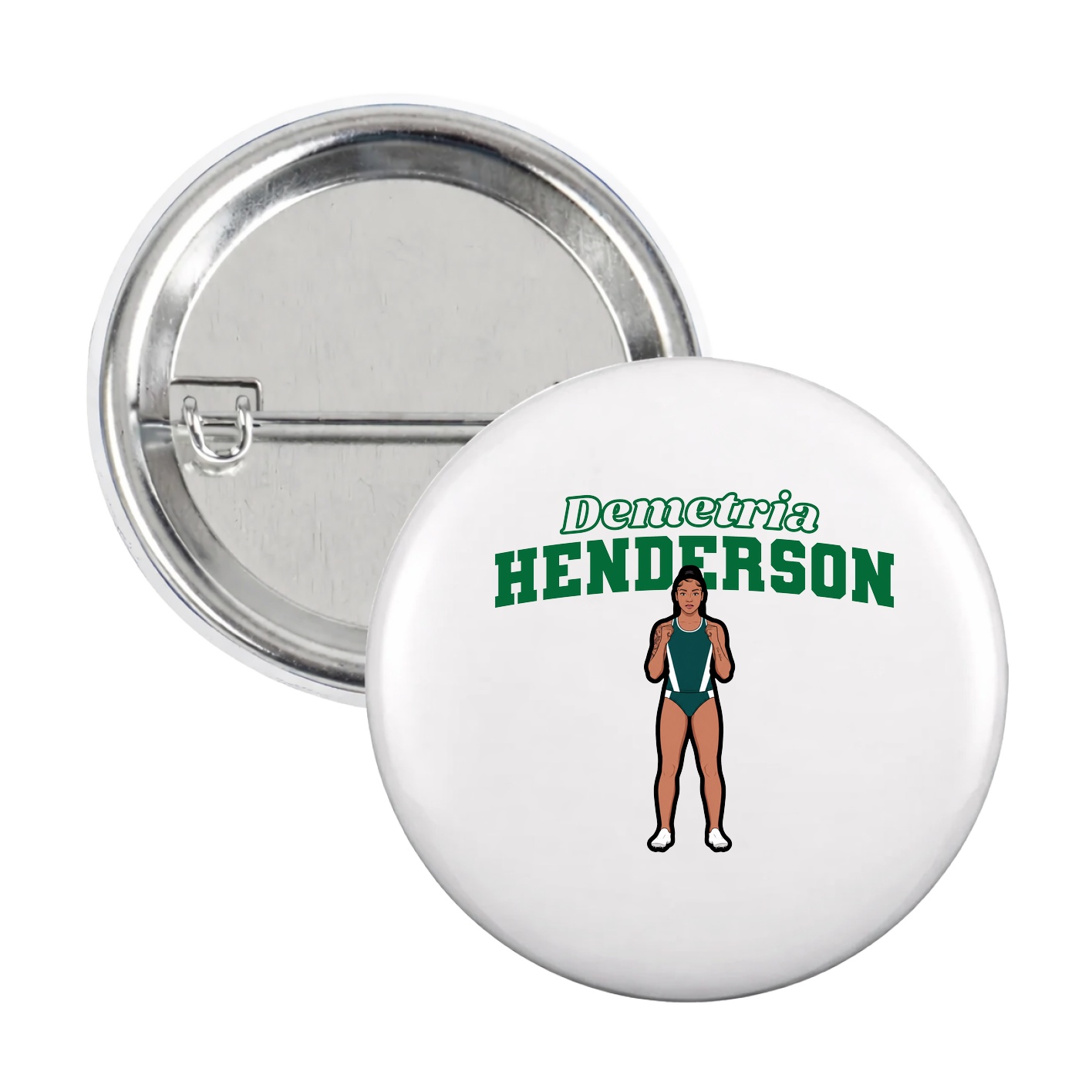 Game Day Button — Name Arch in White