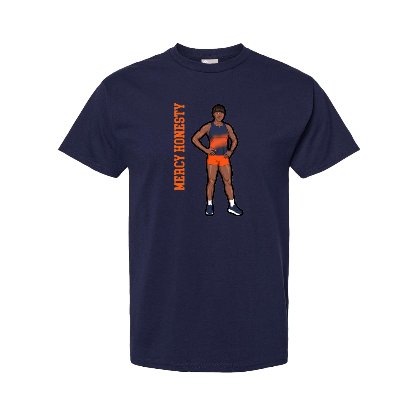 Youth Tee — Name Vertical in Navy