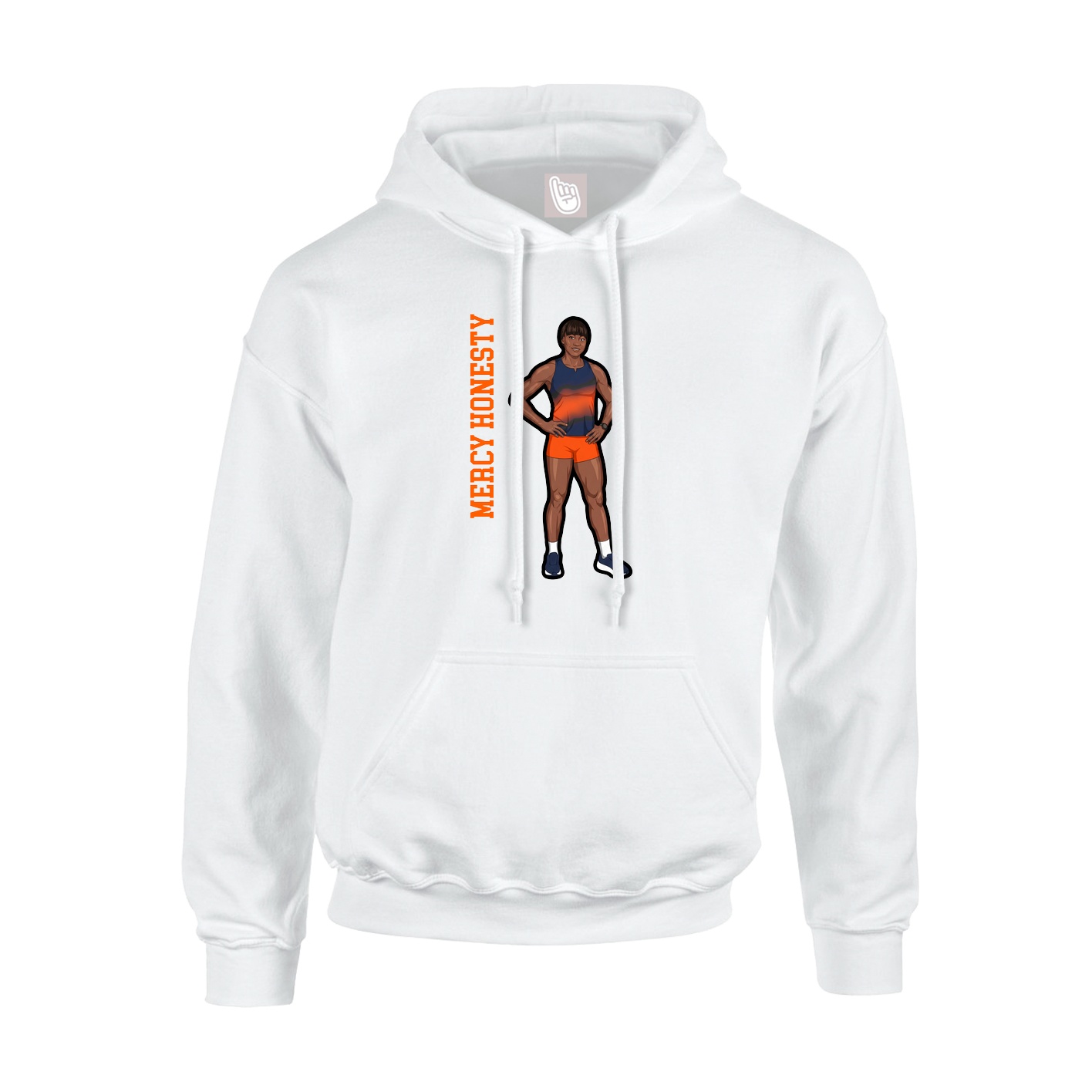 Hoodie — Name Vertical in White