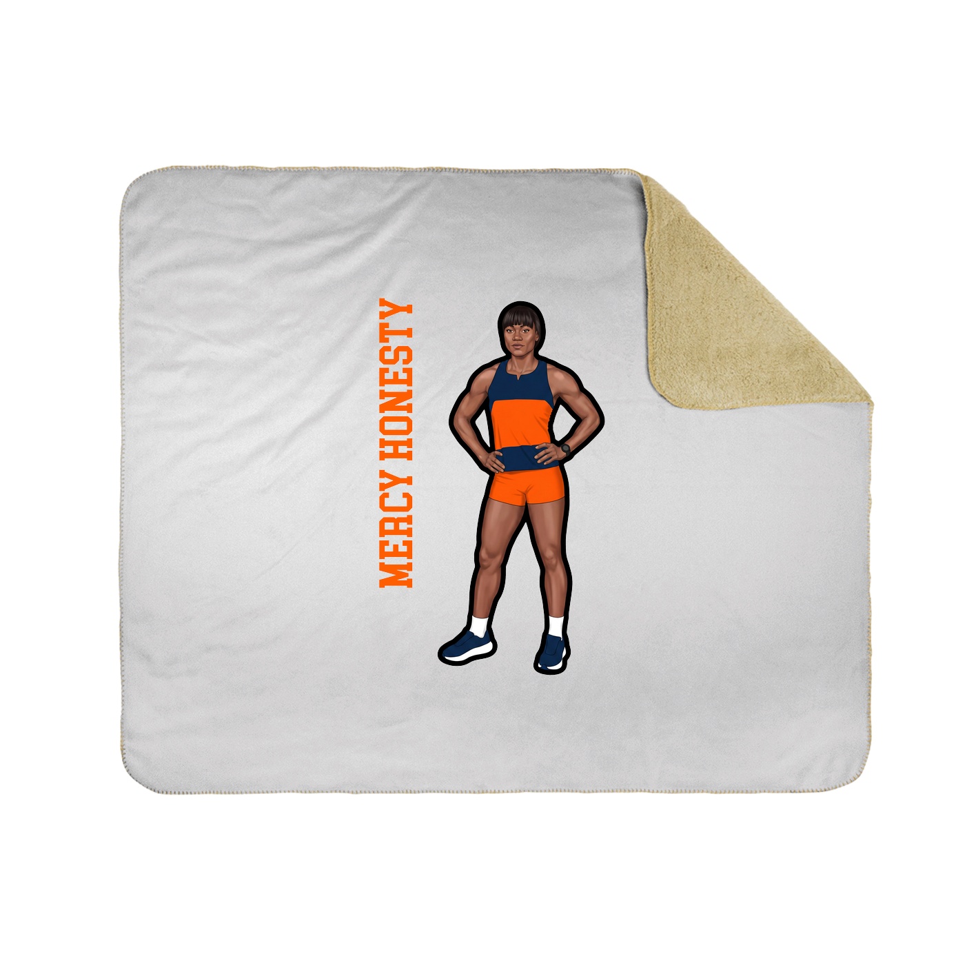 Throw Blanket — Name Vertical in White