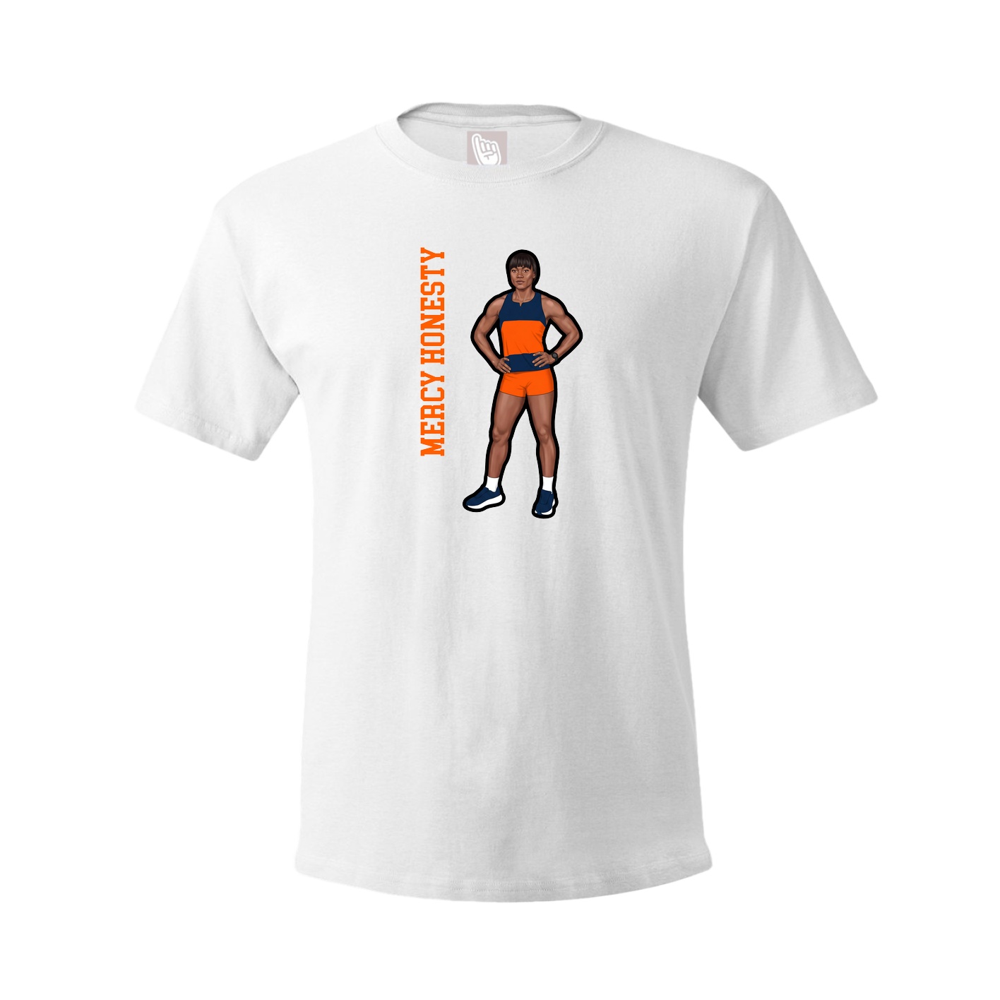 Tee — Name Vertical in White