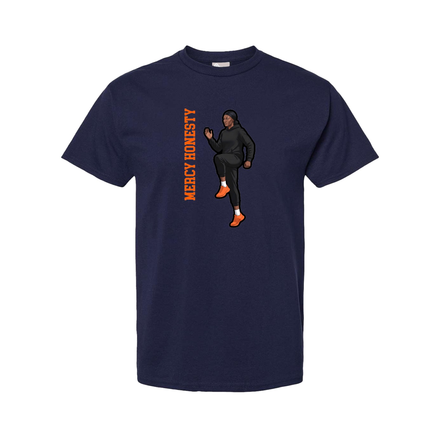 Youth Tee — Name Vertical in Navy
