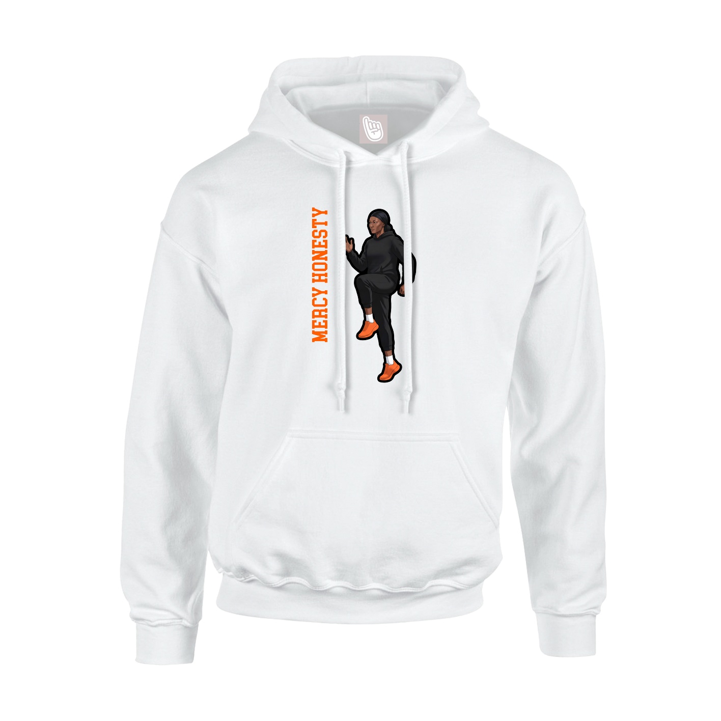 Youth Hoodie — Name Vertical in White