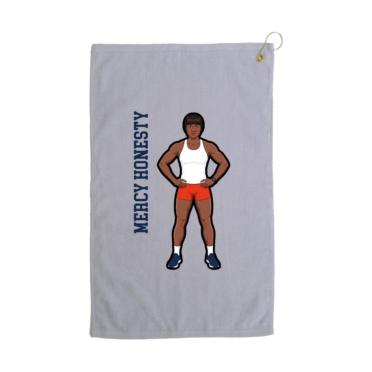 Golf Towel — Name Vertical in Grey