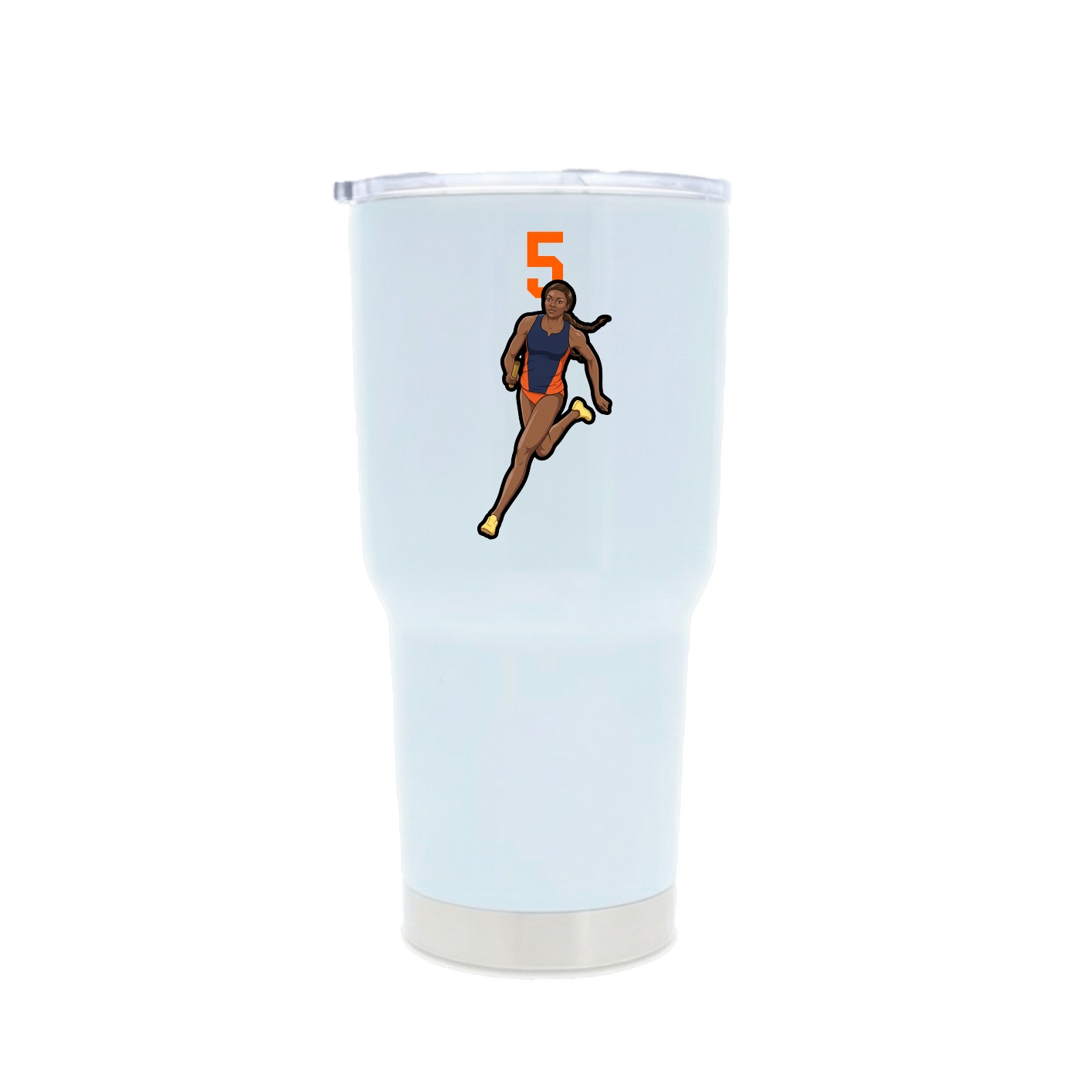 30oz Stainless Steel Tumbler — Number Top in White