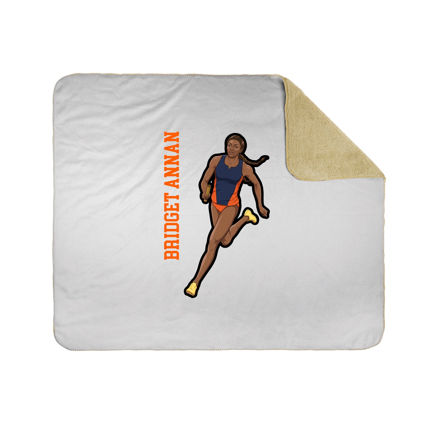 Throw Blanket — Name Vertical in White