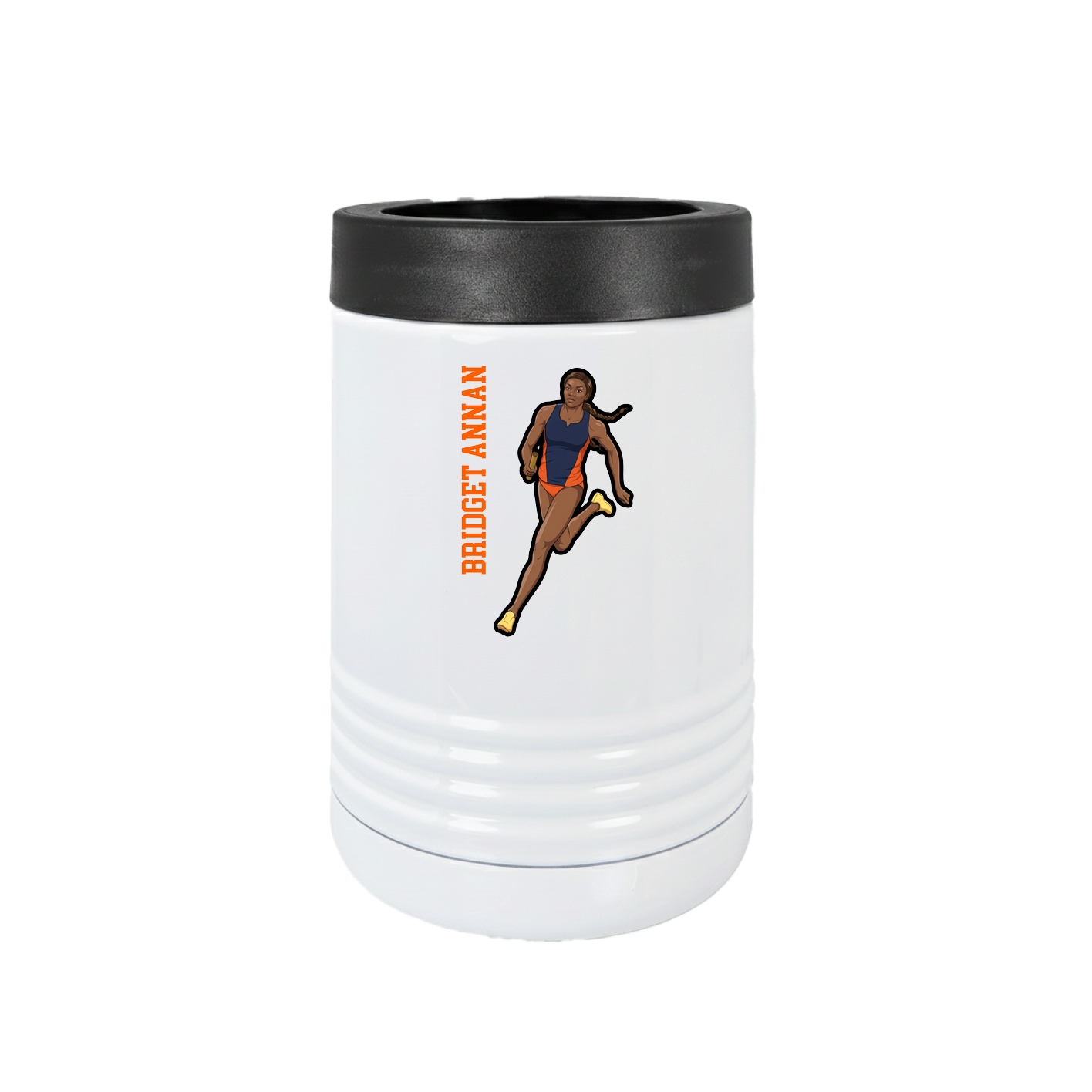 Beverage Holder — Name Vertical in White
