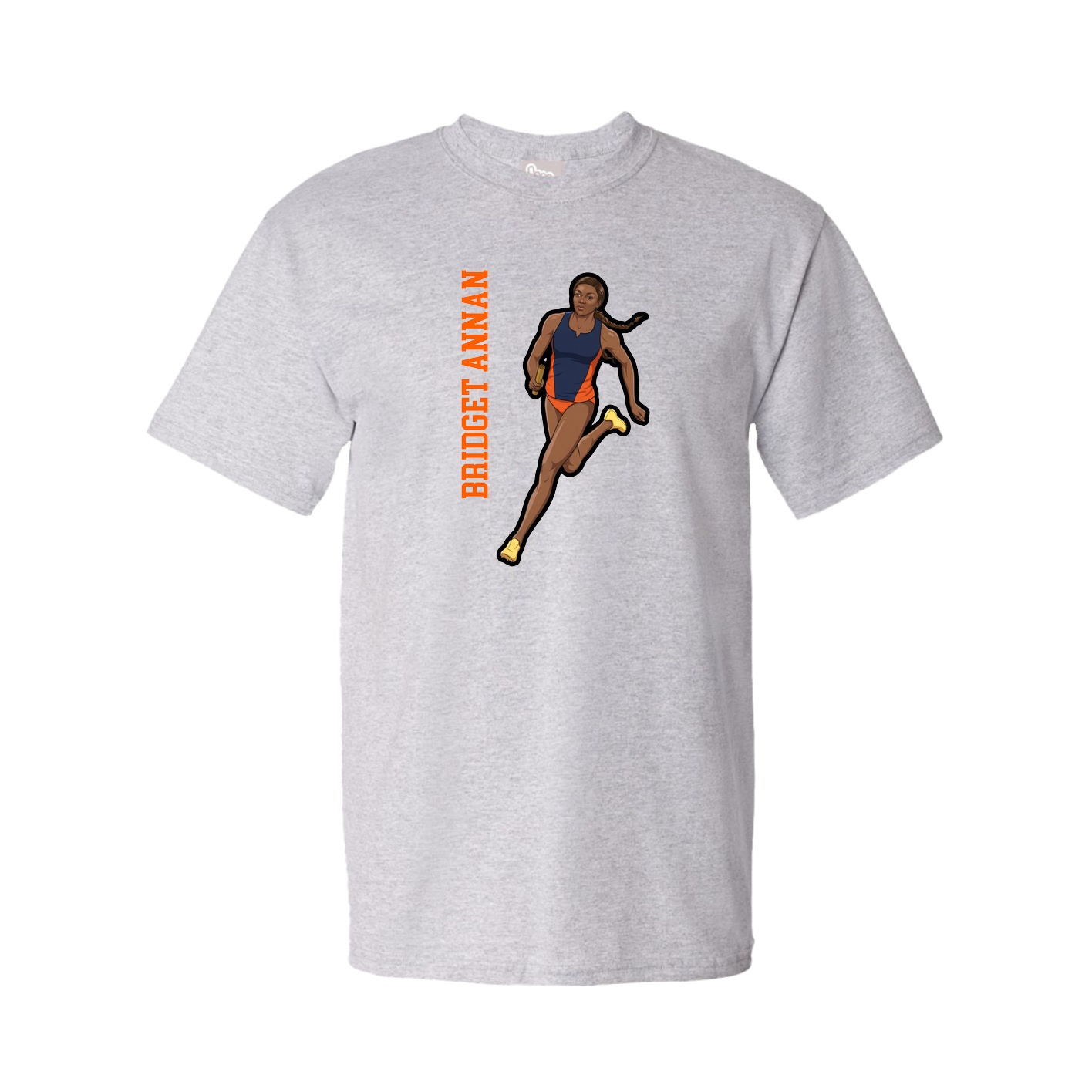 Tee — Name Vertical in Grey