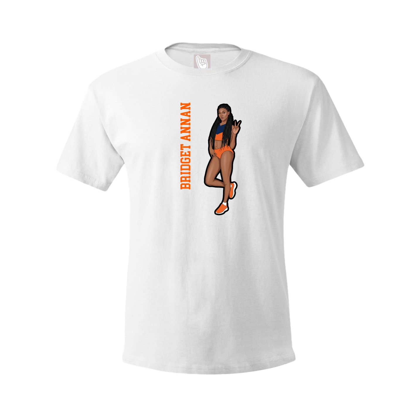 Tee — Name Vertical in White