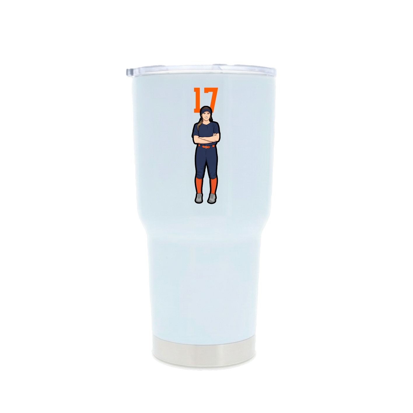 30oz Stainless Steel Tumbler — Number Top in White