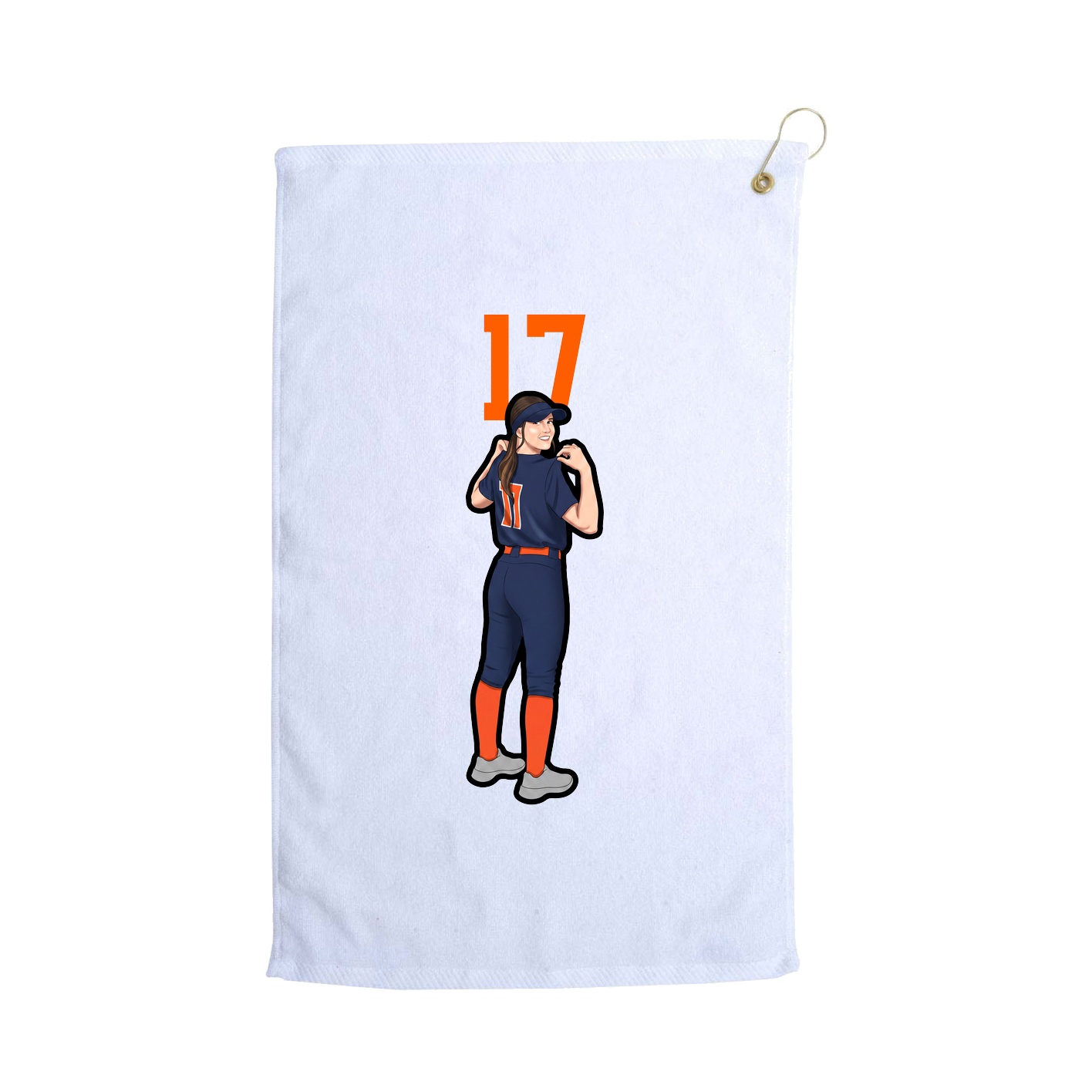 Golf Towel — Number Top in White