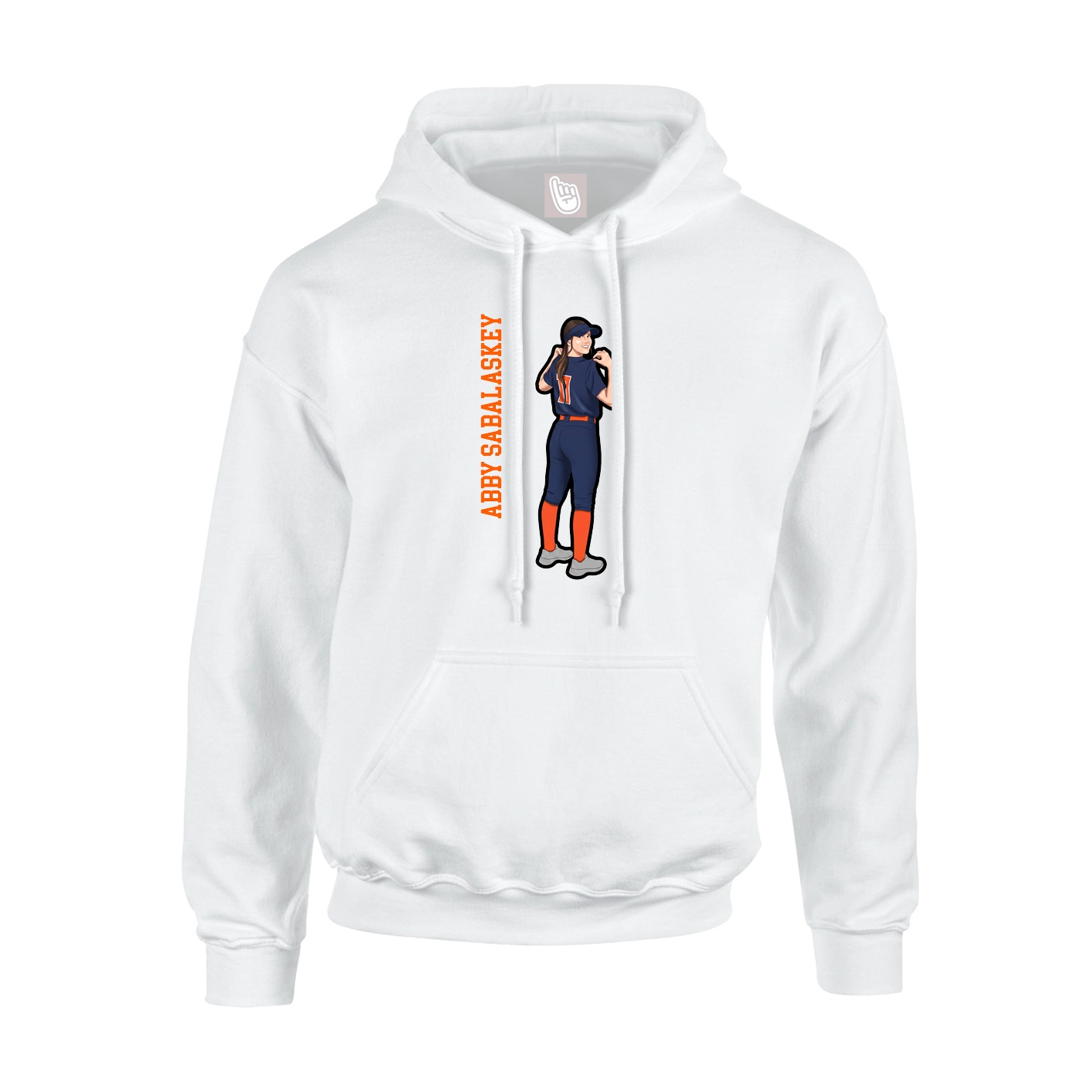 Youth Hoodie — Name Vertical in White