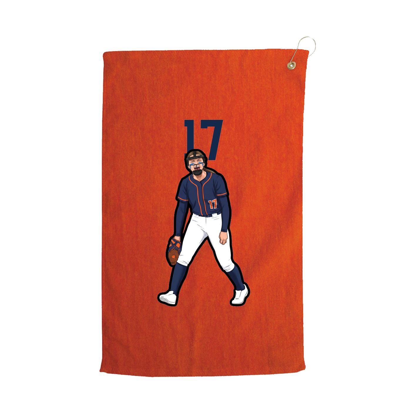 Golf Towel — Number Top in Orange