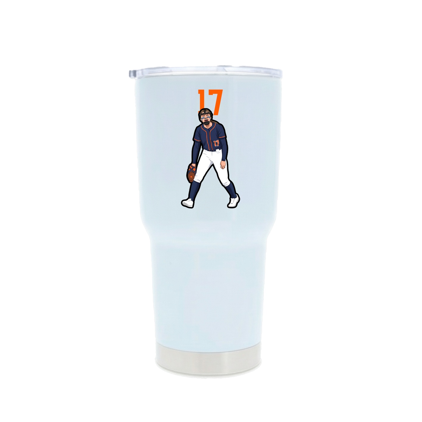 30oz Stainless Steel Tumbler — Number Top in White