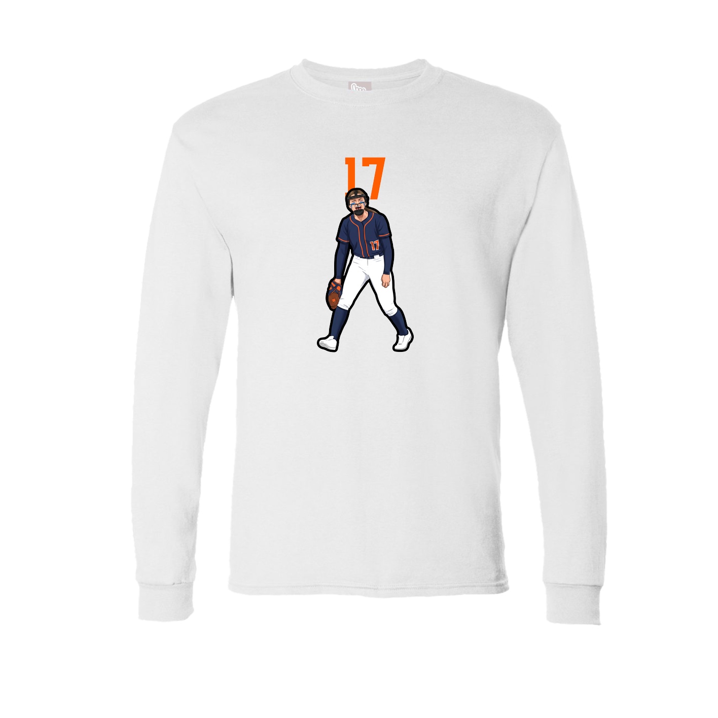 Long Sleeve Tee — Number Top in White