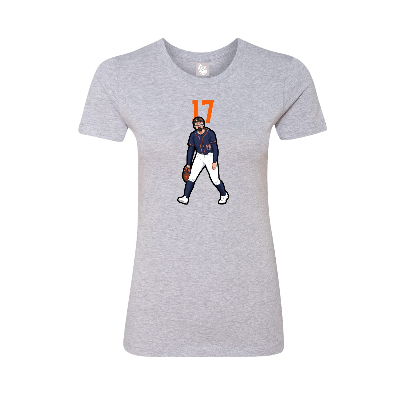 Fitted Women's Tee — Number Top in Grey