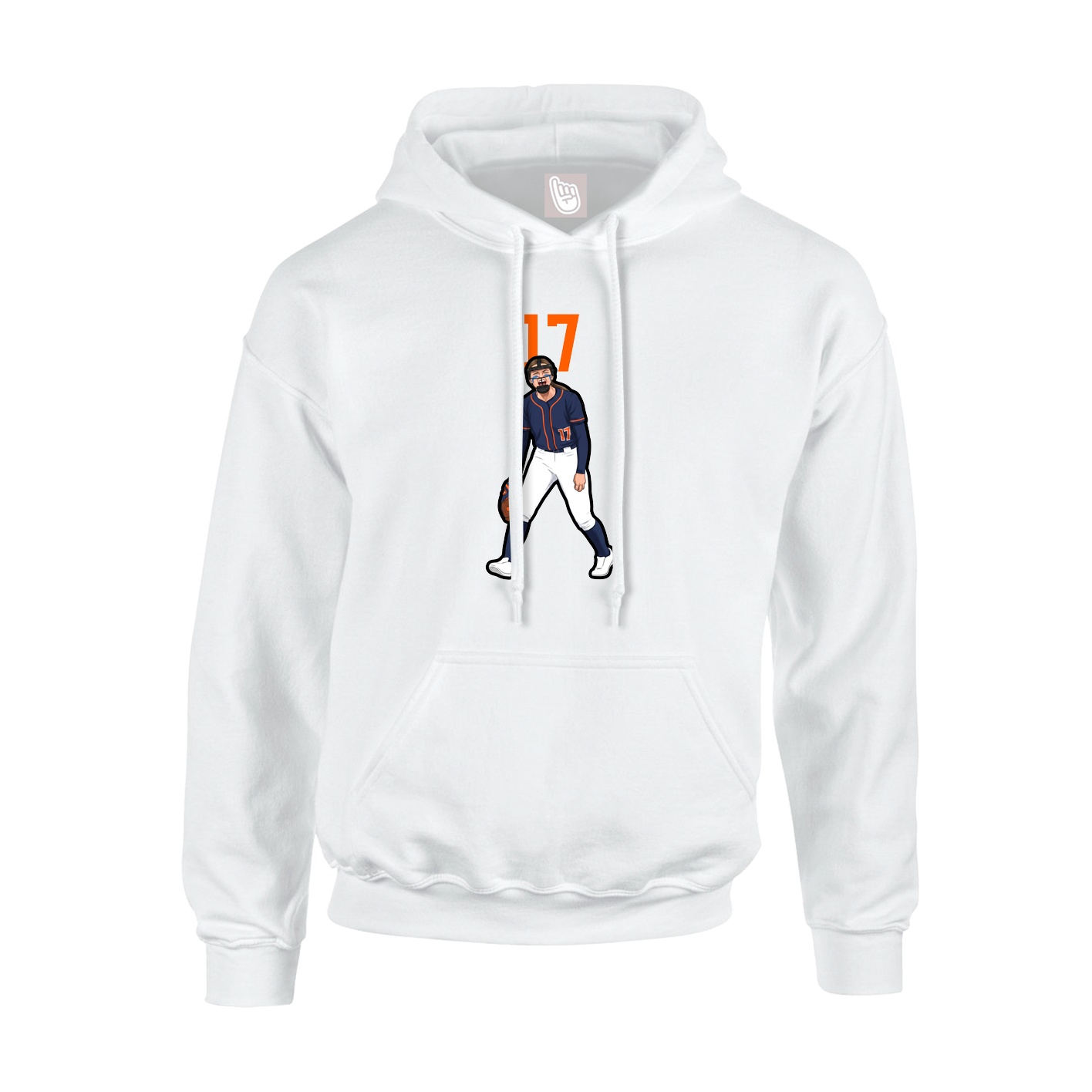 Youth Hoodie — Number Top in White