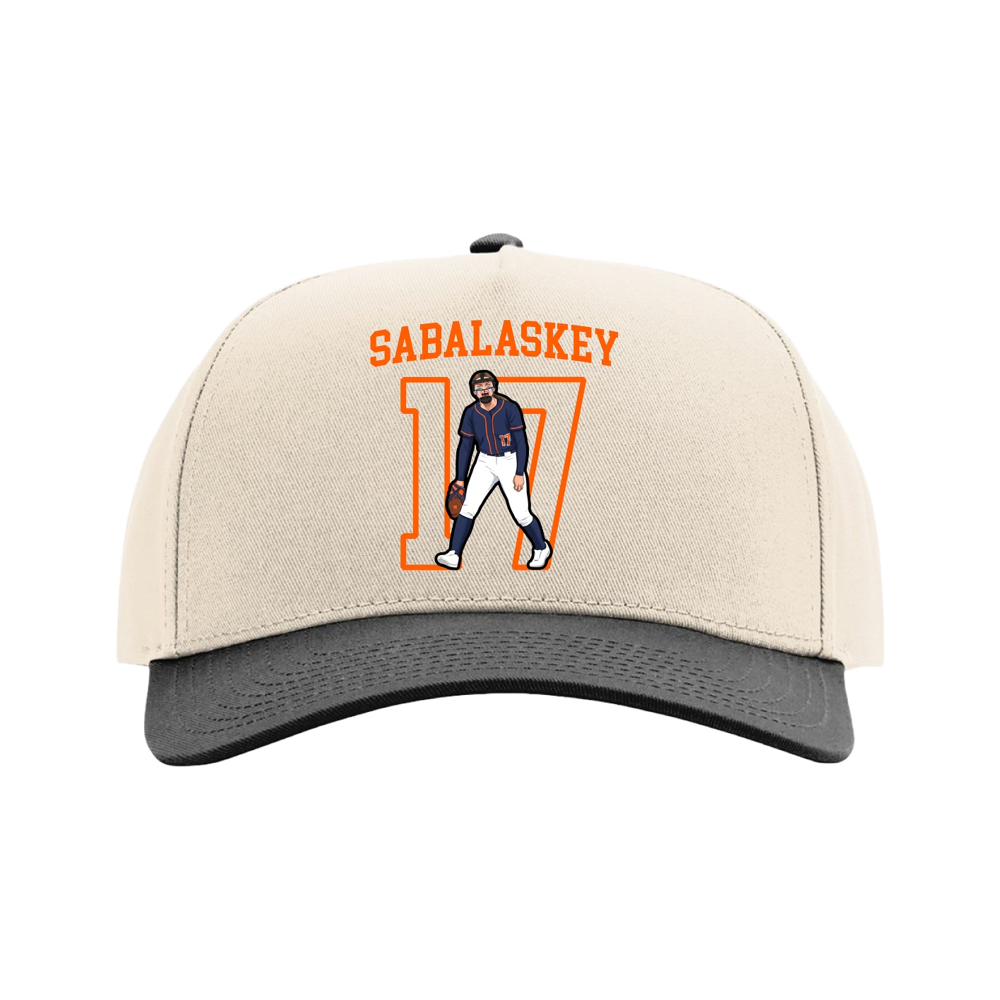 Full Fabric Five-Panel Champ Cap — Shirsey in Cream/Black