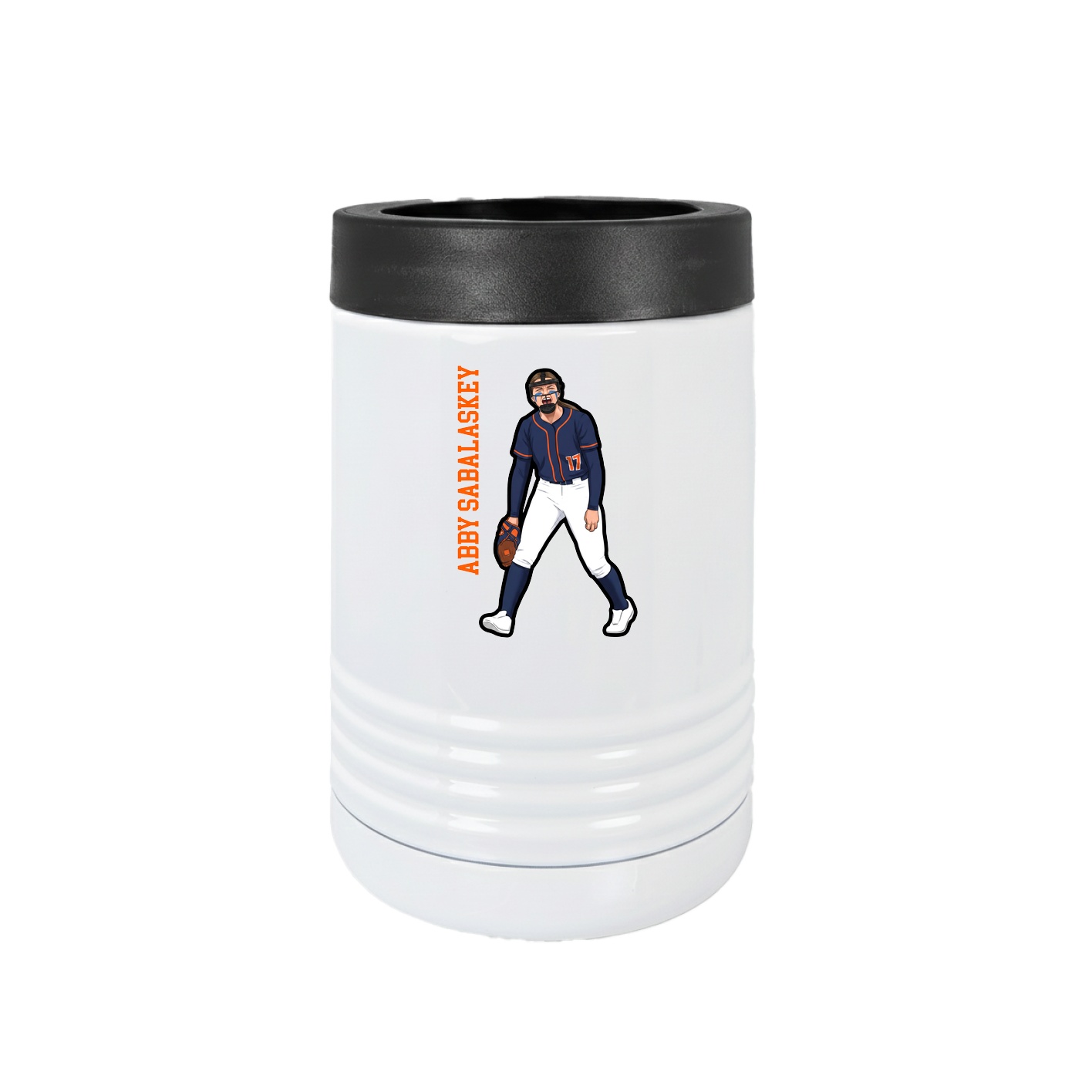 Beverage Holder — Name Vertical in White