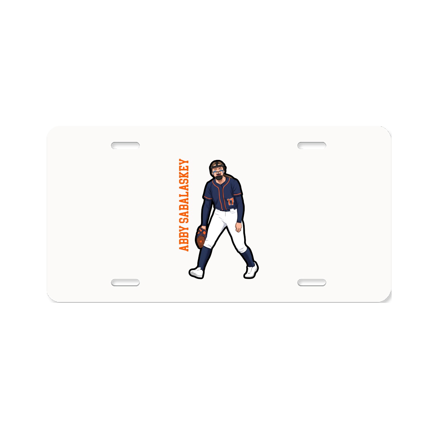 License Plate — Name Vertical in Classic