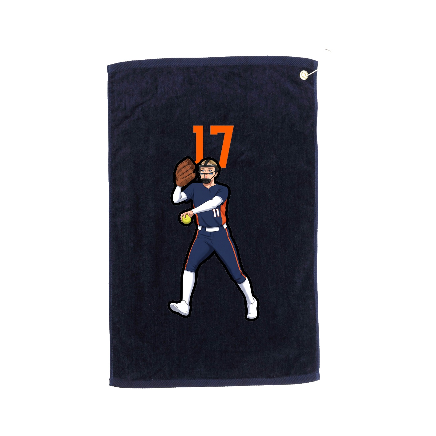 Golf Towel — Number Top in Navy