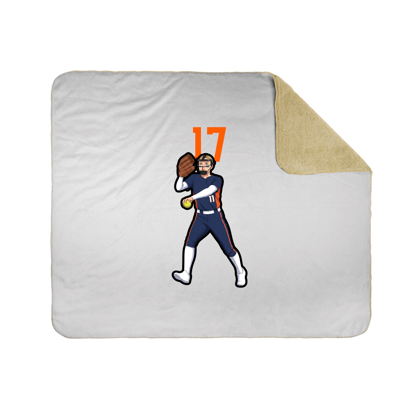 Throw Blanket — Number Top in White