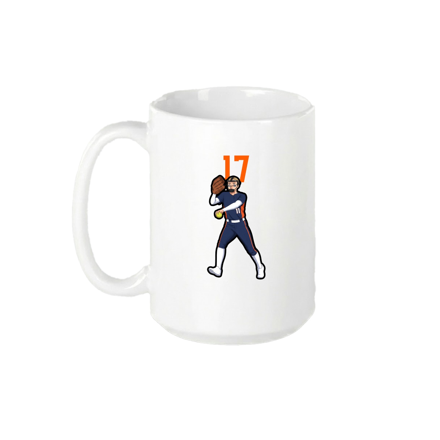 15oz Coffee Mug — Number Top in White