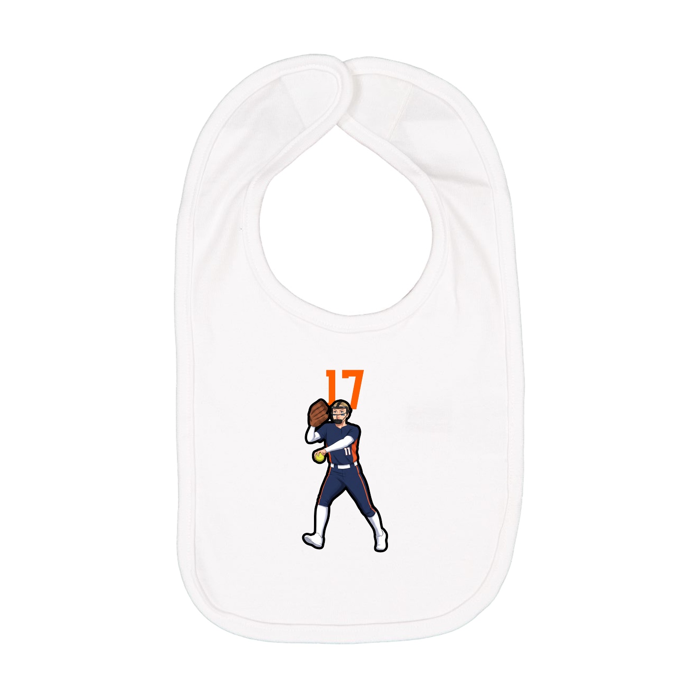 Infant Bib — Number Top in White