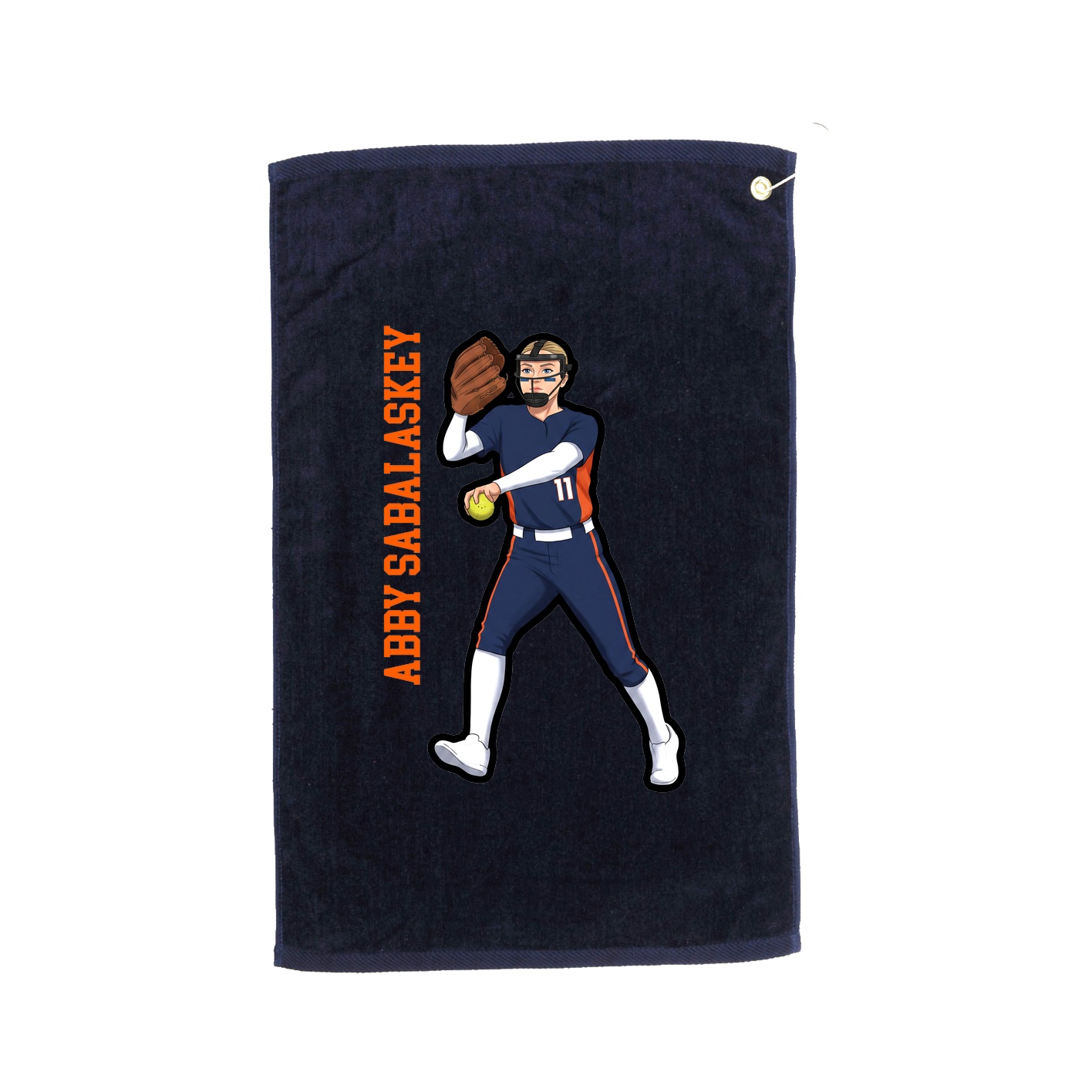 Golf Towel — Name Vertical in Navy