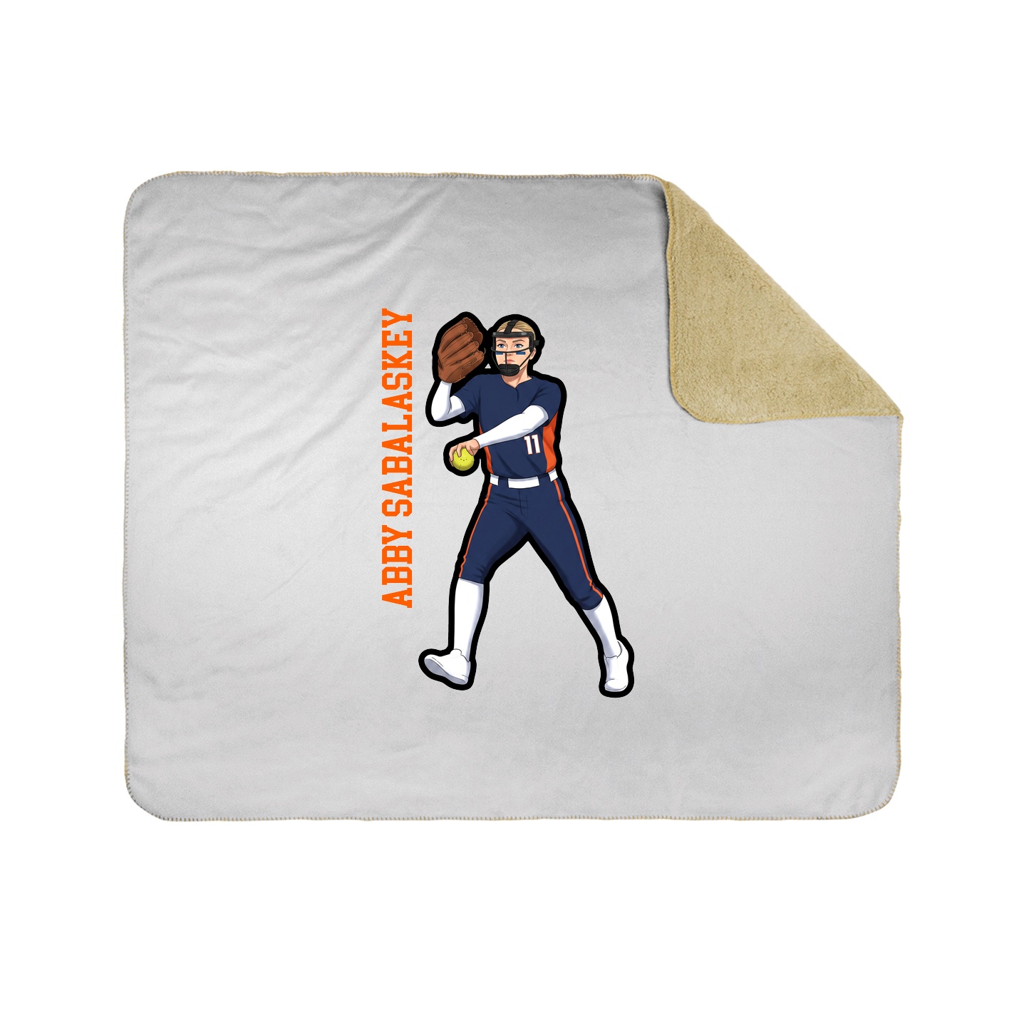 Throw Blanket — Name Vertical in White