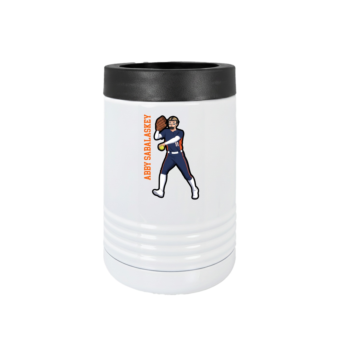 Beverage Holder — Name Vertical in White