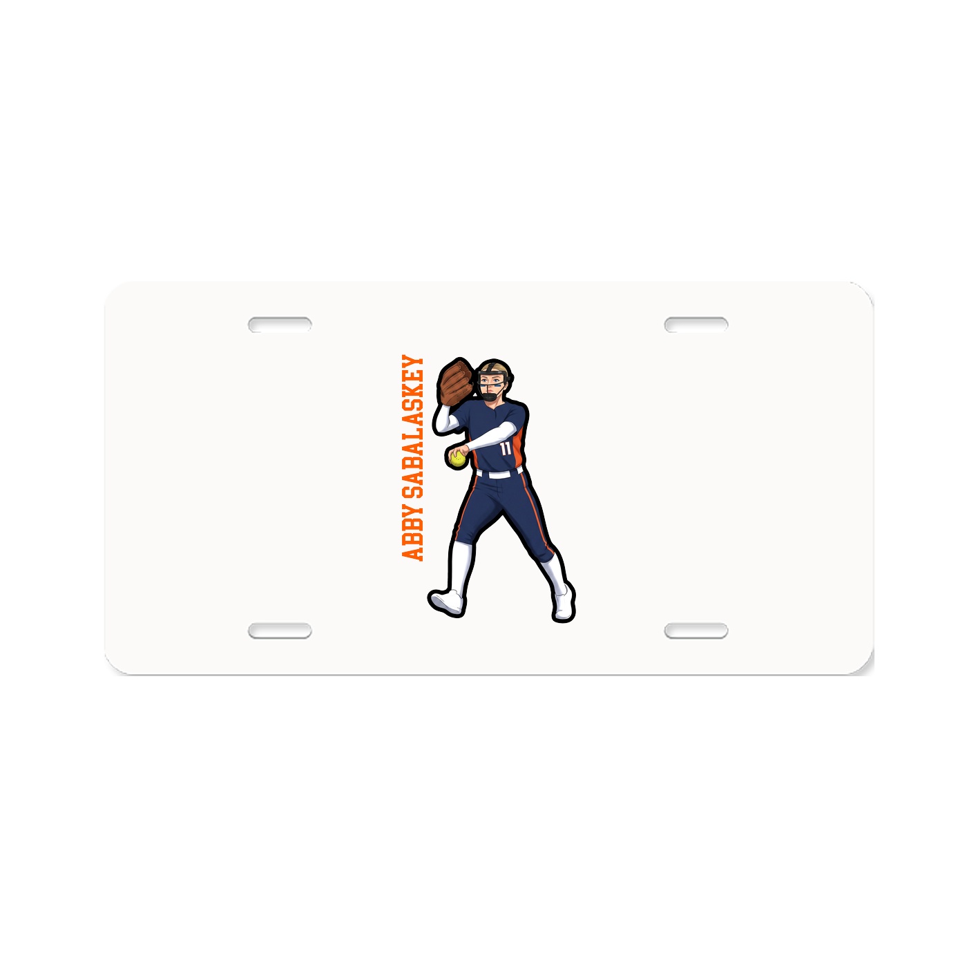 License Plate — Name Vertical in Classic